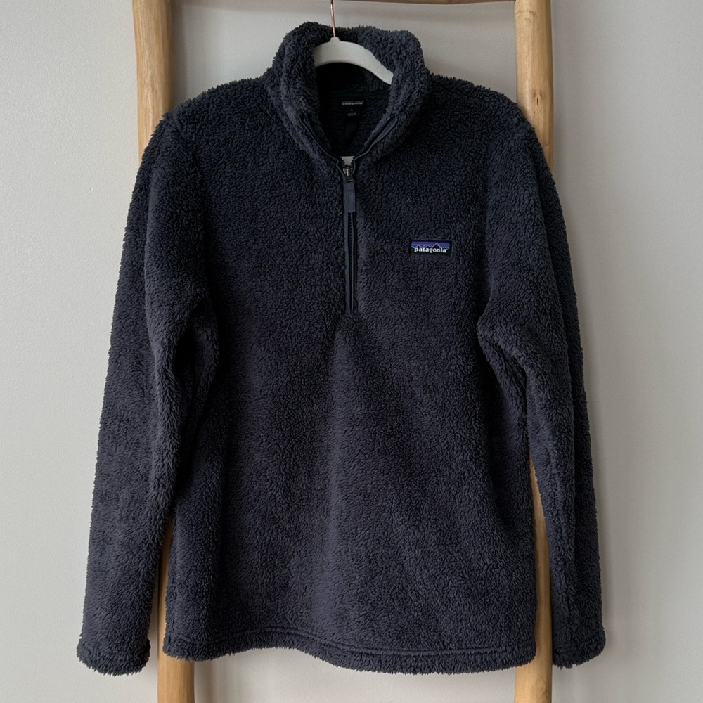 Patagonia Women’s 1/4 Zip Los Gatos Smolder Blue Soft Fleece Pullover L - Picture 6 of 15